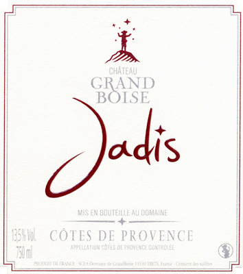 Label Chateau Grand Boise Cuvée Jadis Red