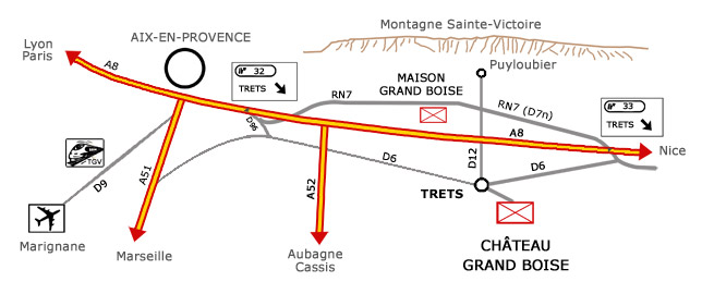 Plan d'accès à Château Grand Boise